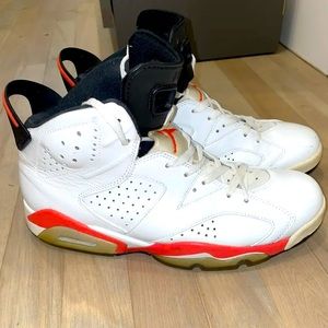 - Nike Air Jordan 6 Retro Infrared White 2014 Size 9 Can Fit 9.5 Like Mike Champ